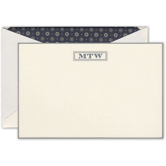Kingswood Monogram and Bordered Ecru Correspondence Cards